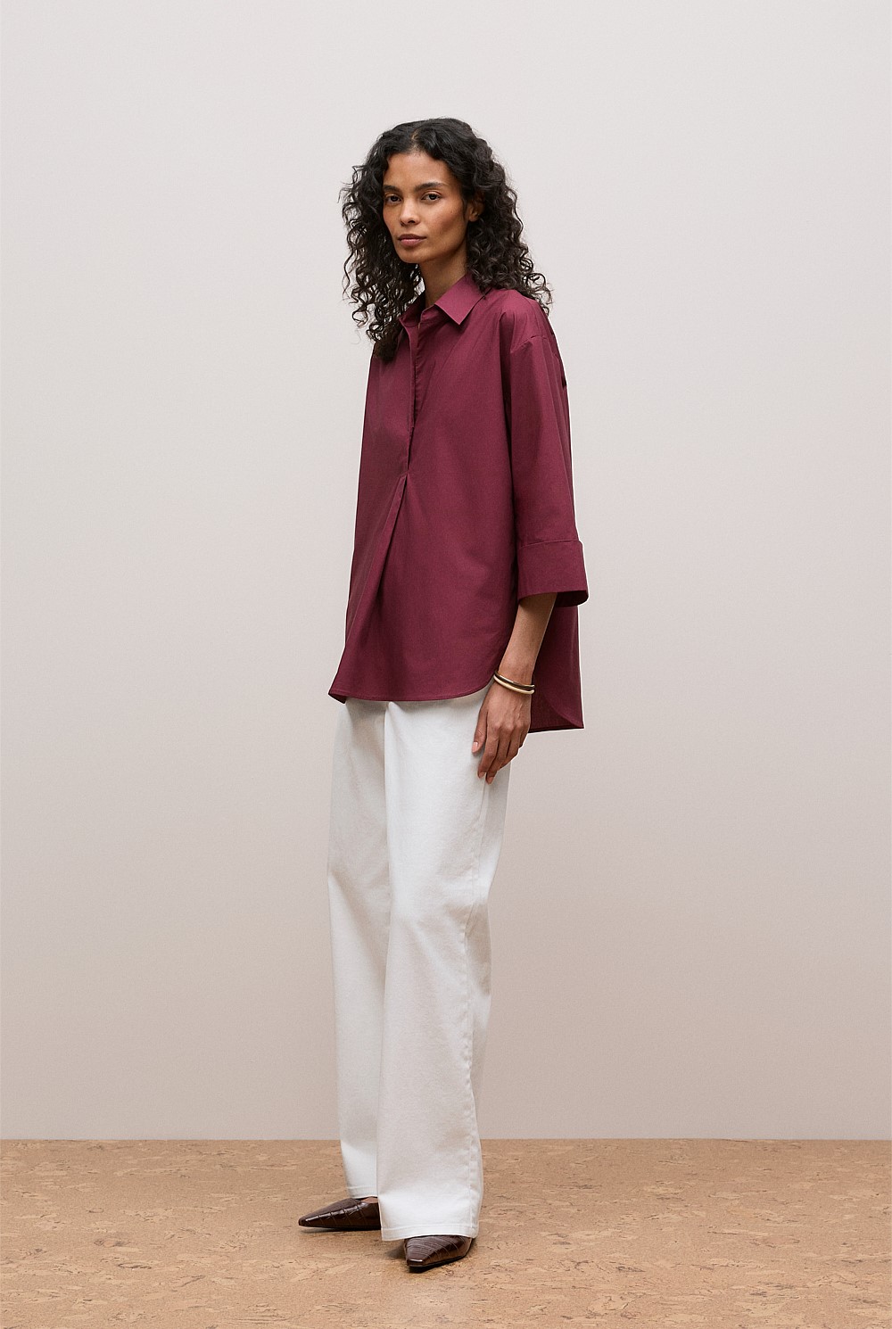 Cotton Poplin Half Sleeve Shirt