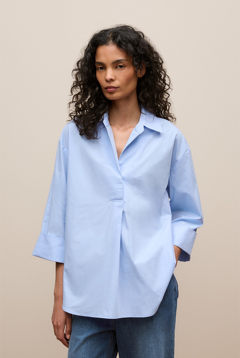 Yarn Dyed Cotton Poplin Half Sleeve Shirt