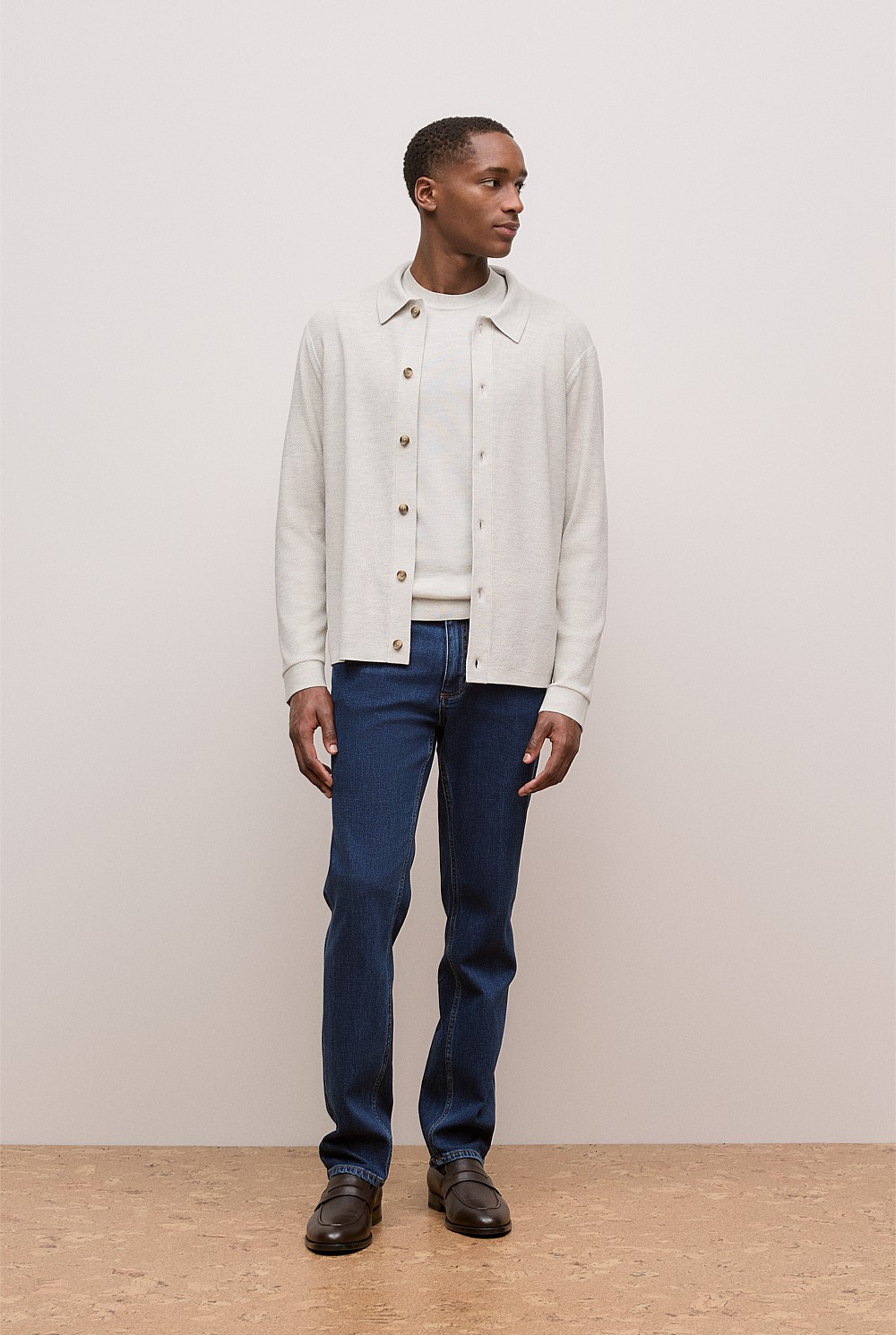 Merino Texture Knit Long Sleeve Shirt