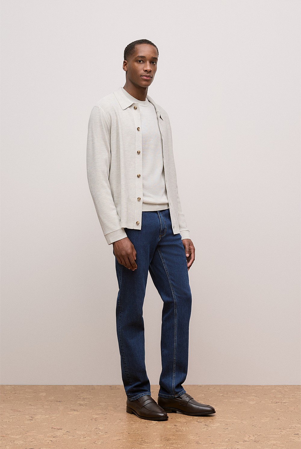 Merino Texture Knit Long Sleeve Shirt