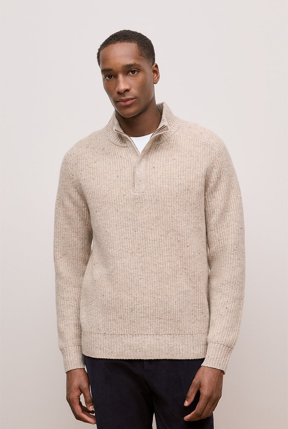 Merino Nep Half Zip Pullover