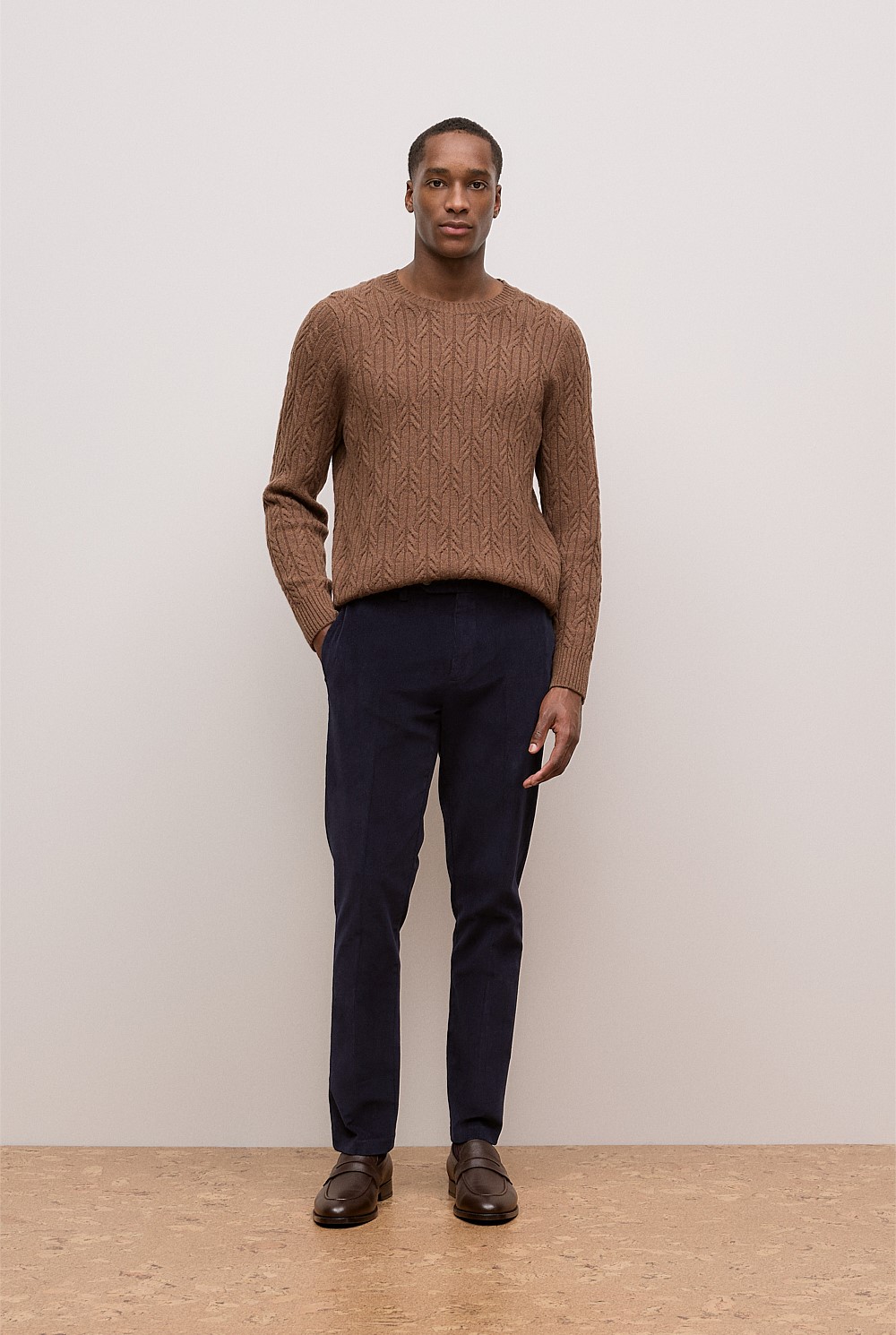 Merino Cable Knit Crew