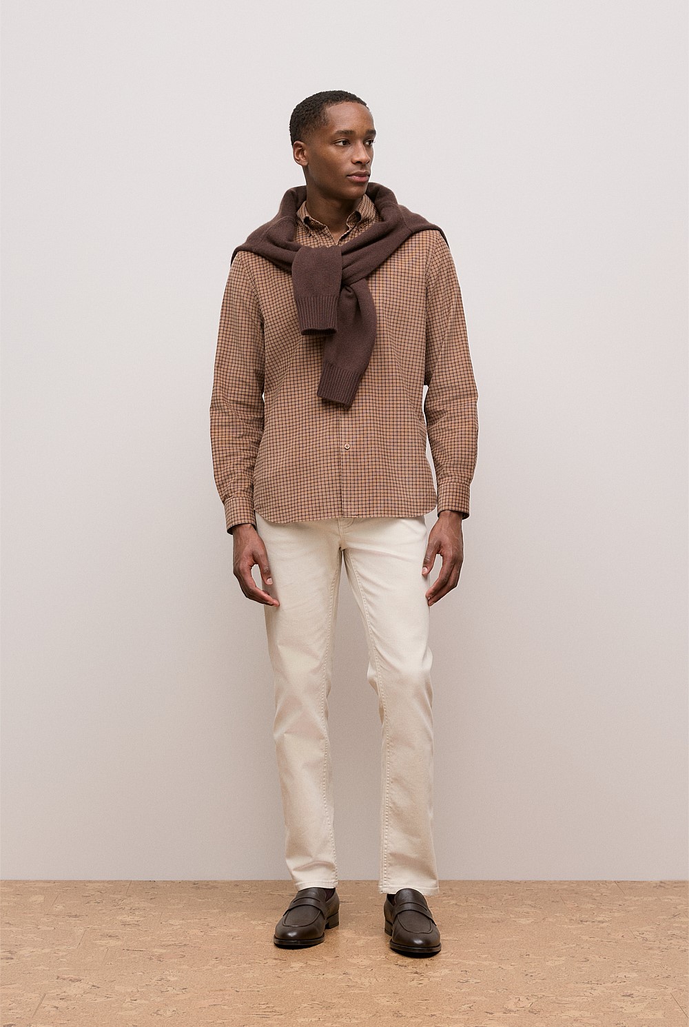 Regular Fit Cord Check Shirt