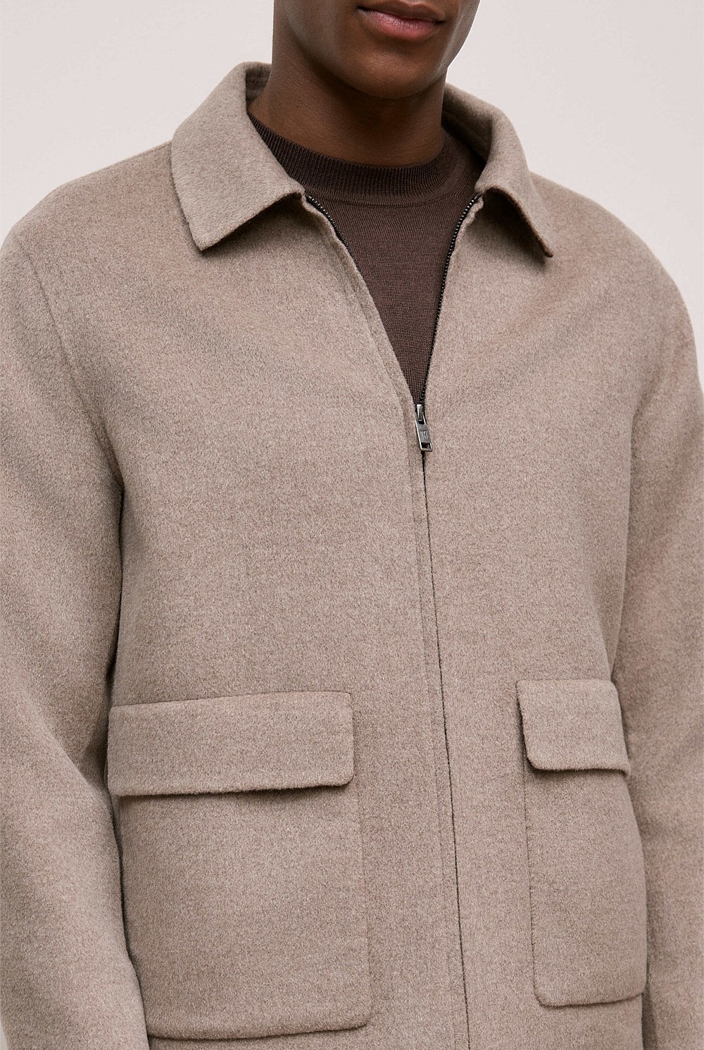 Double-Faced Zip Front Jacket