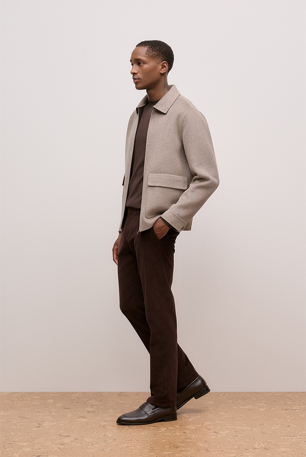 Double-Faced Zip Front Jacket