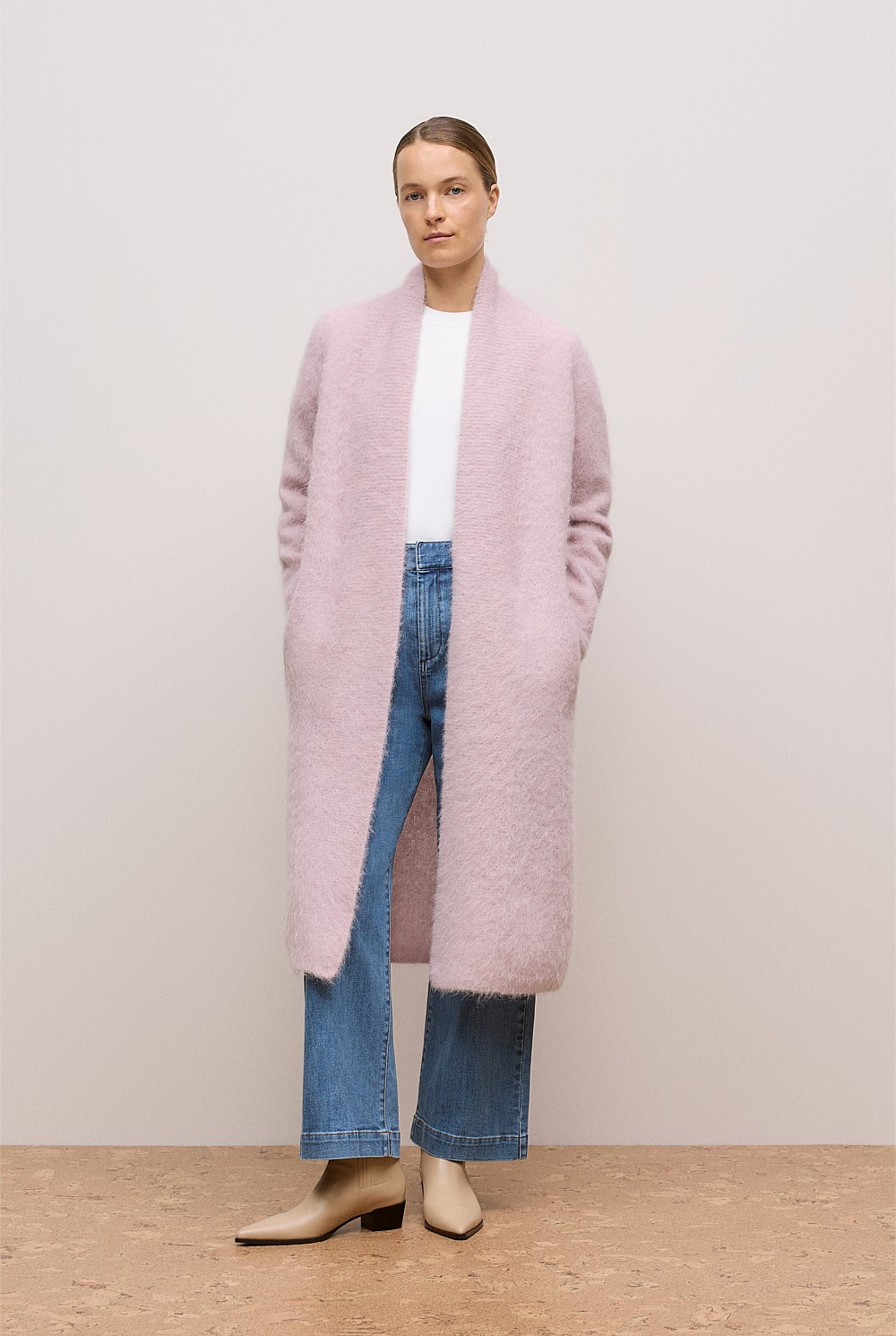 Brushed Alpaca Longline Cardigan