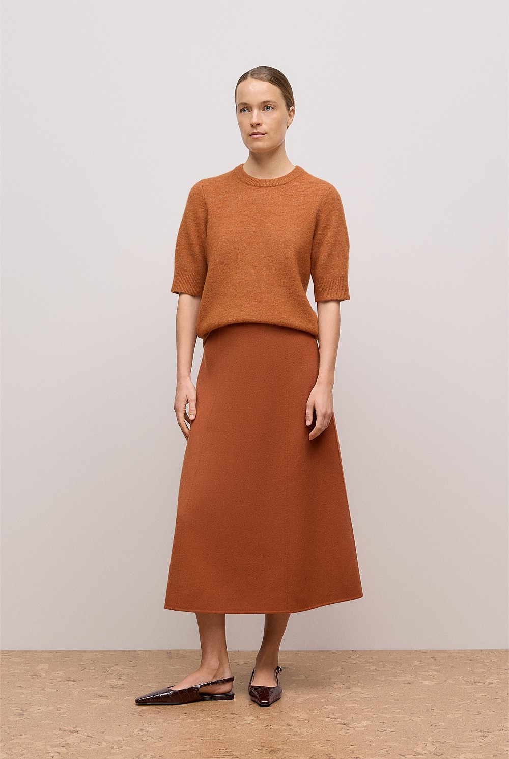 Double Faced Wool Skirt