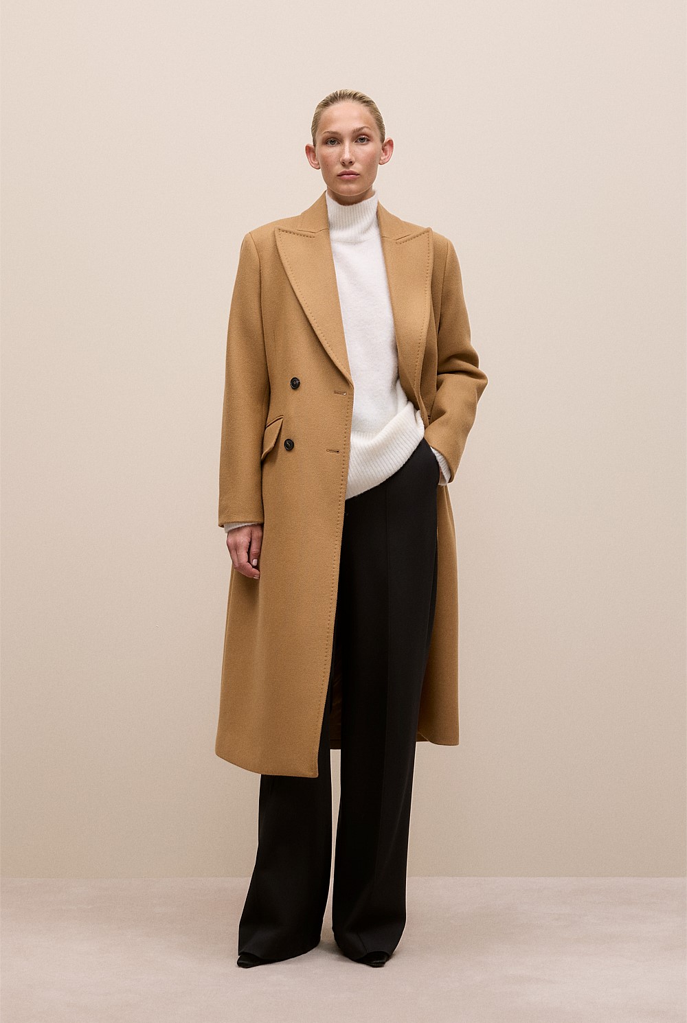 Italian Wool Cashmere Longline Coat