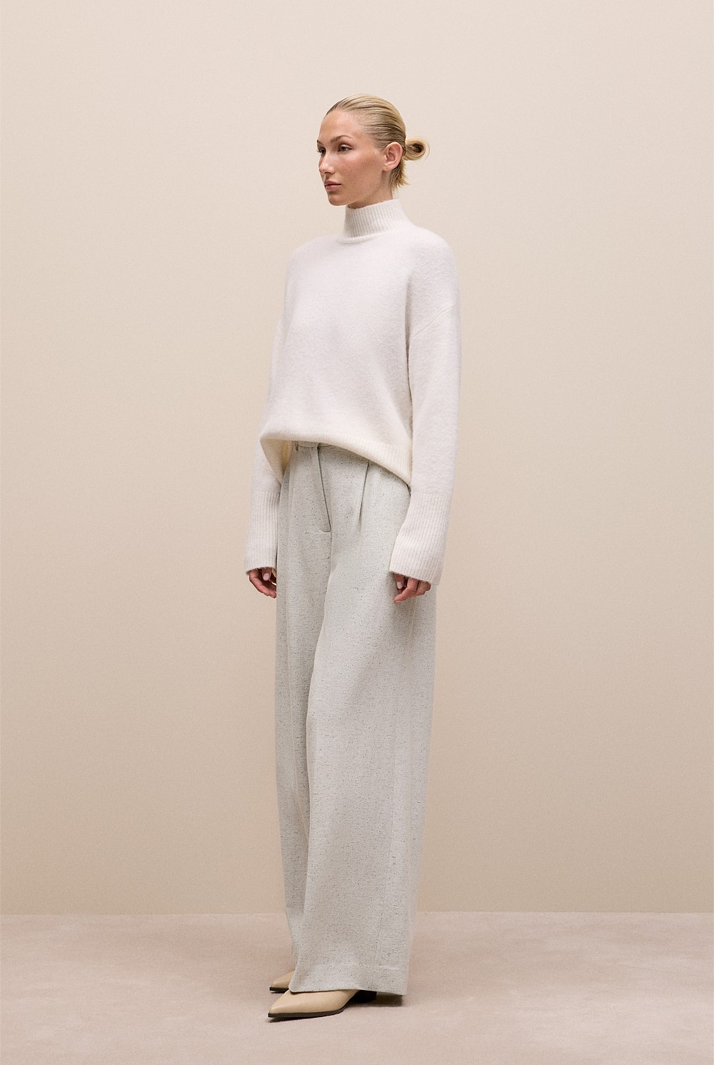 Alpaca Merino Blend Relaxed Mock Neck