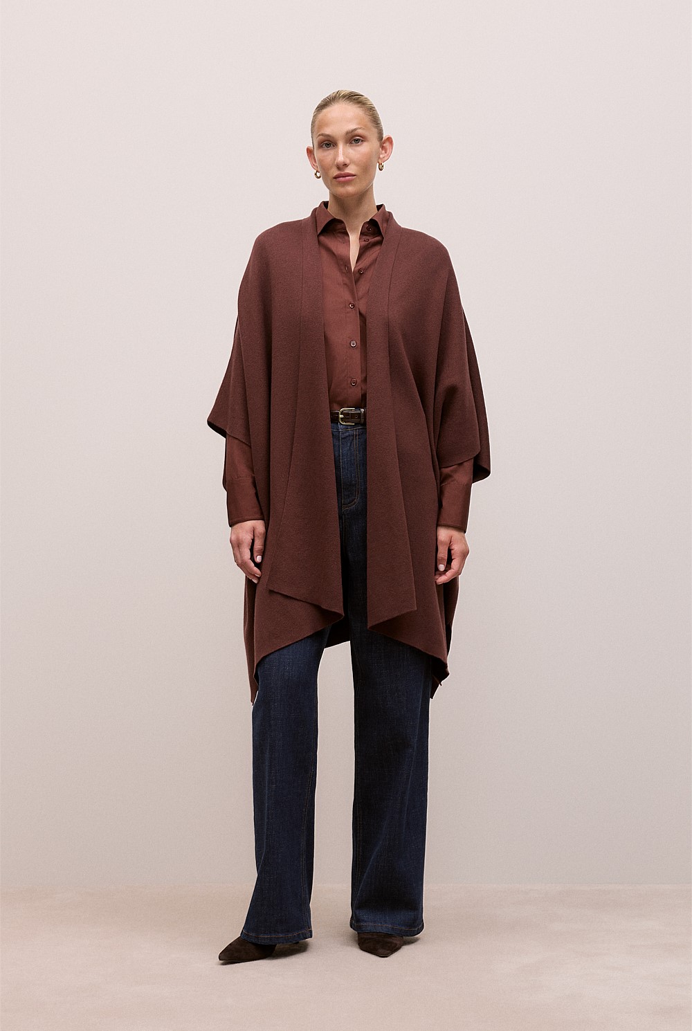 Cotton Cashmere Blend Poncho