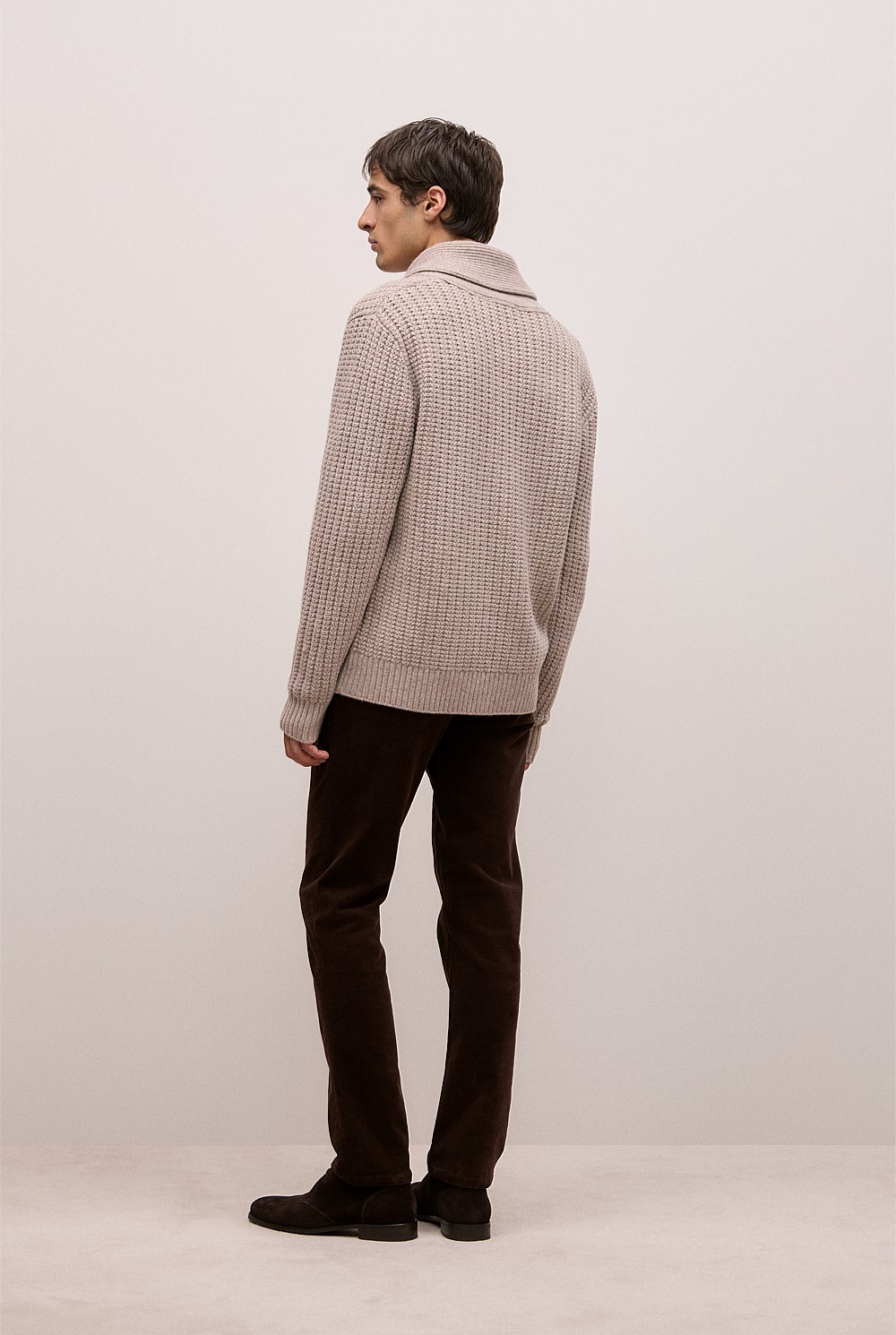 Merino Textured Shawl Cardigan