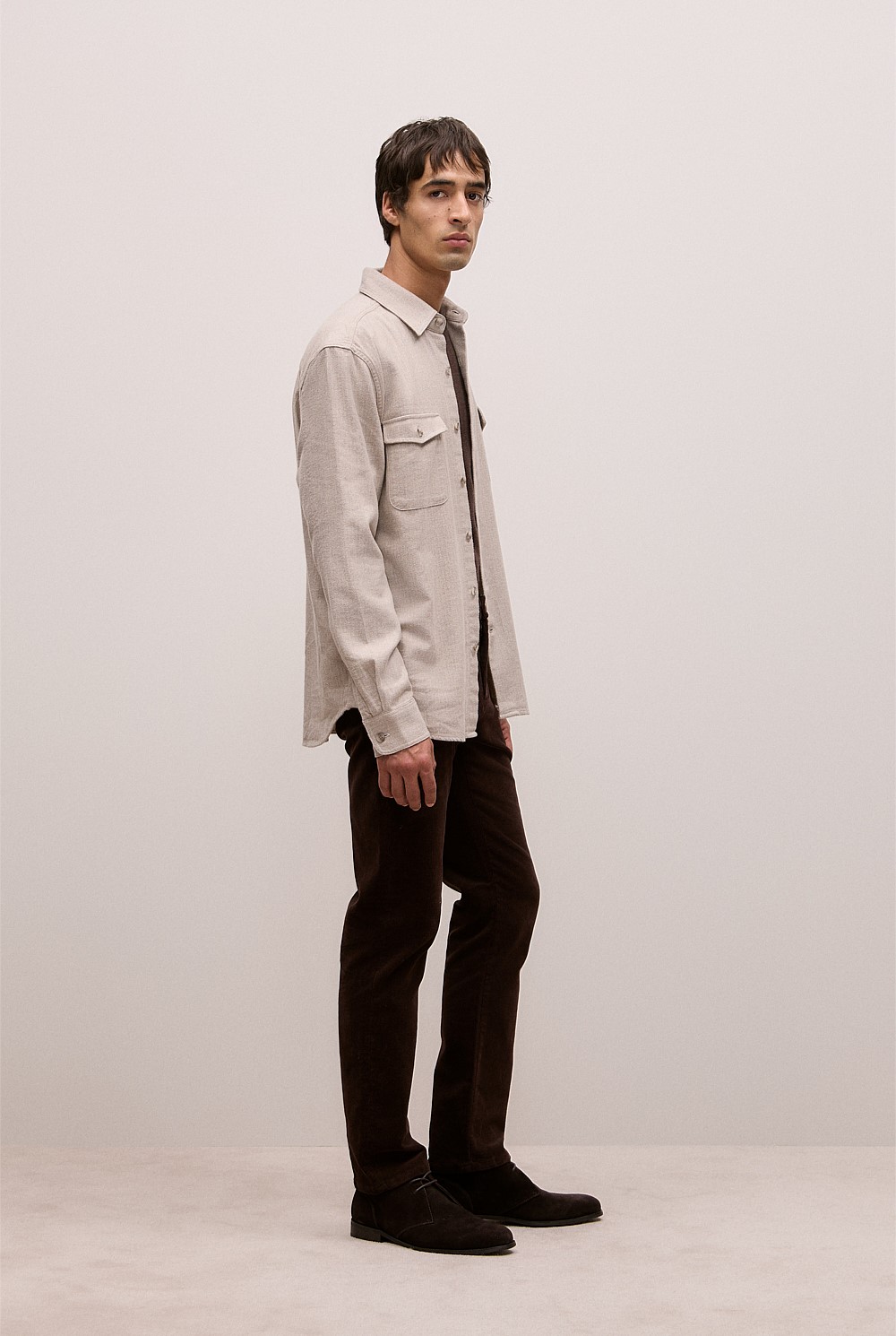 Brushed Herringbone Overshirt