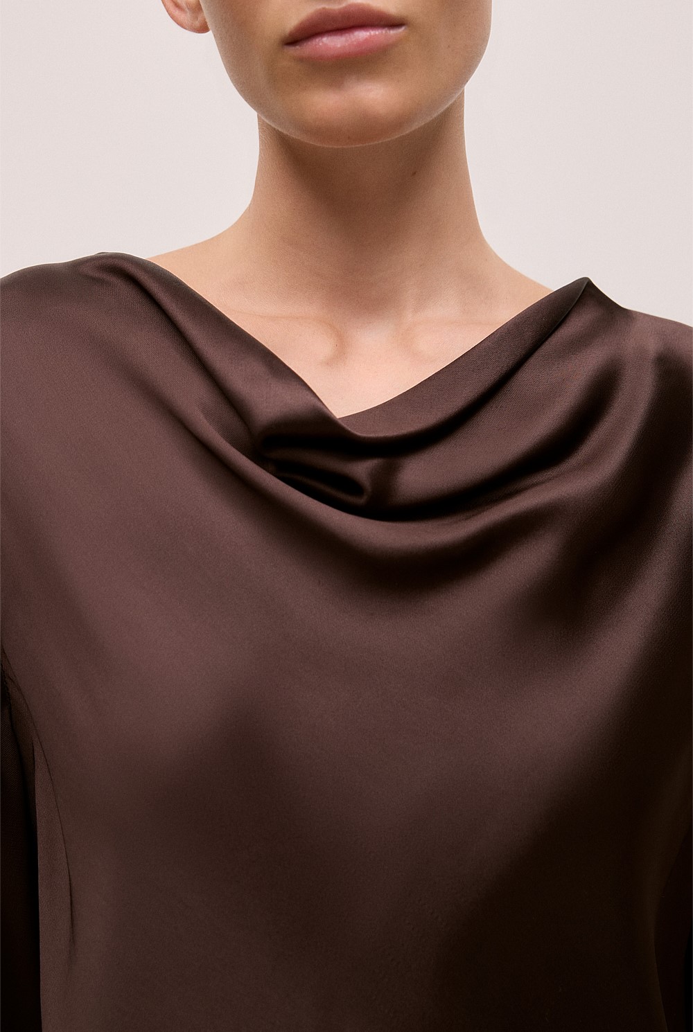Satin Cowl Neck Top