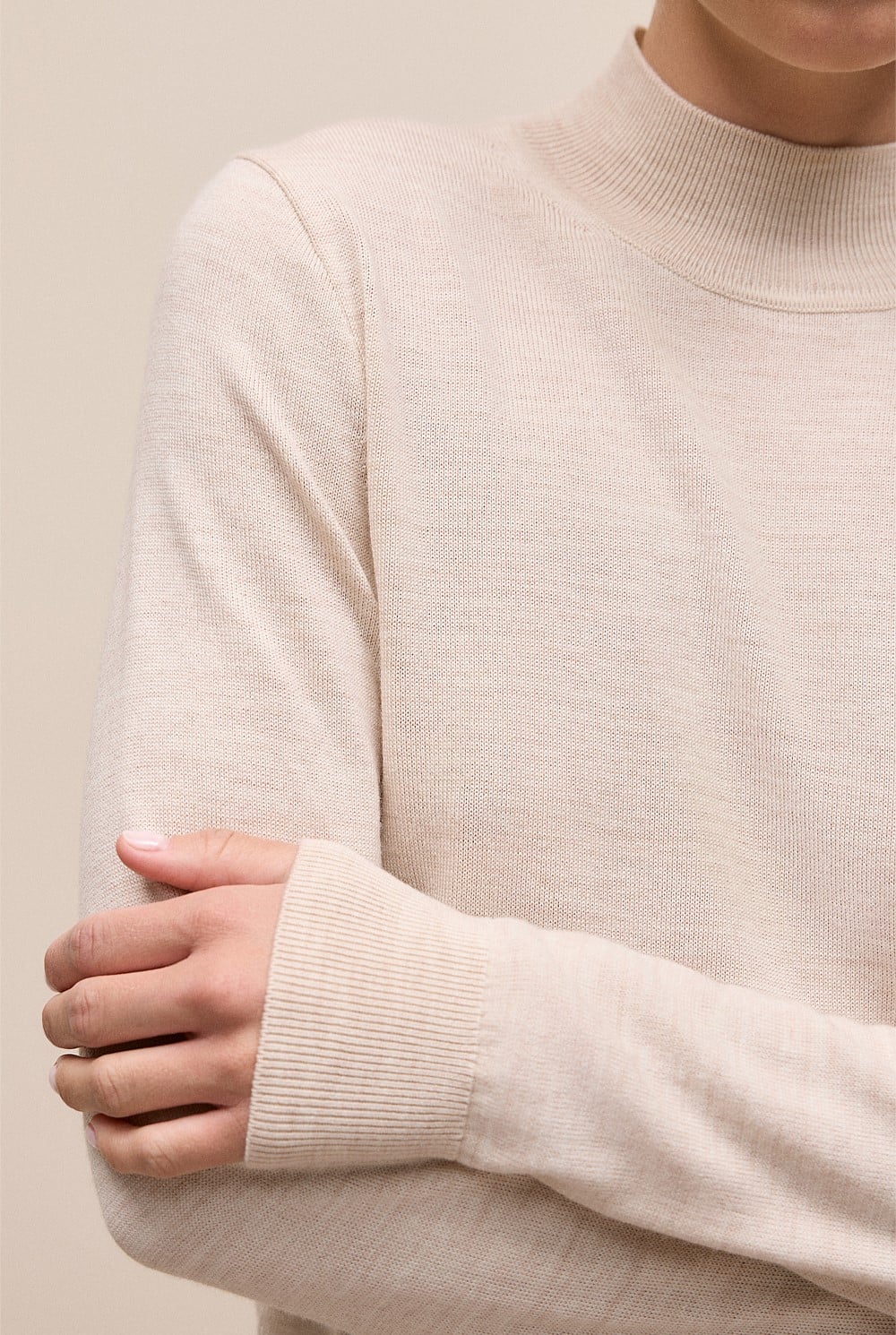Merino Mock Neck