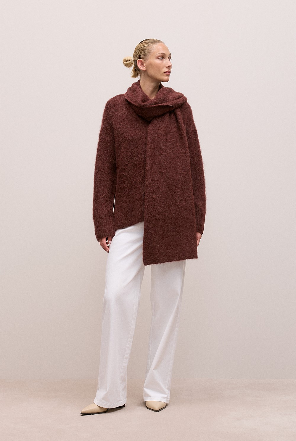 Brushed Alpaca Relaxed V Knit