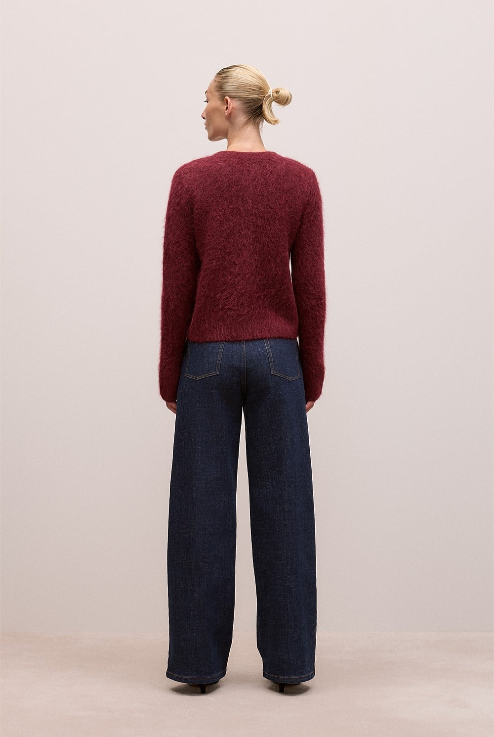 Brushed Alpaca Button Through Cardigan