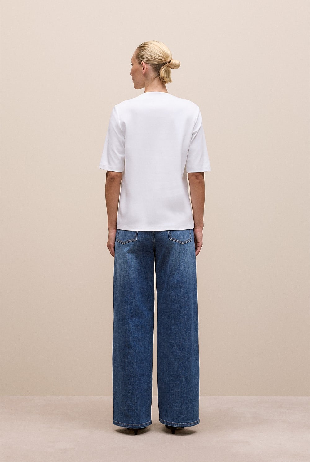Modal Cotton High Neck T-Shirt