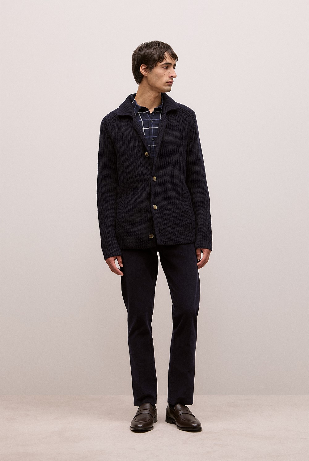 Merino Lapel Cardigan