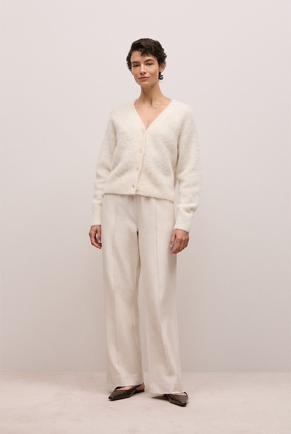 Pintucked Pull On Pant