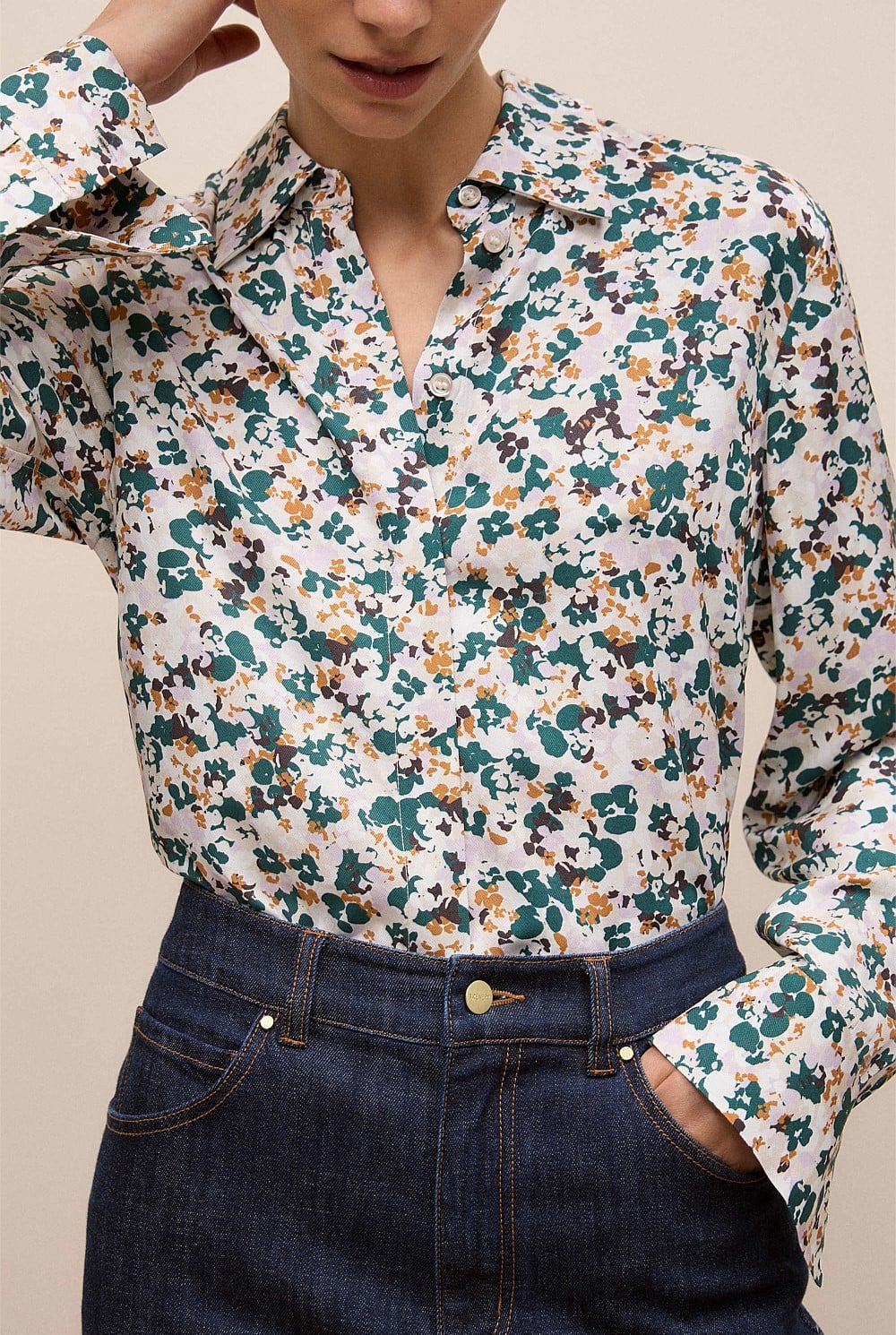 Liora Floral Mini Twill Shirt