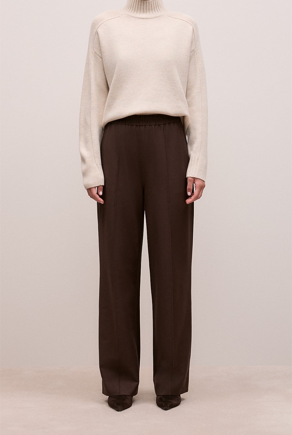 Pintucked Pull On Pant