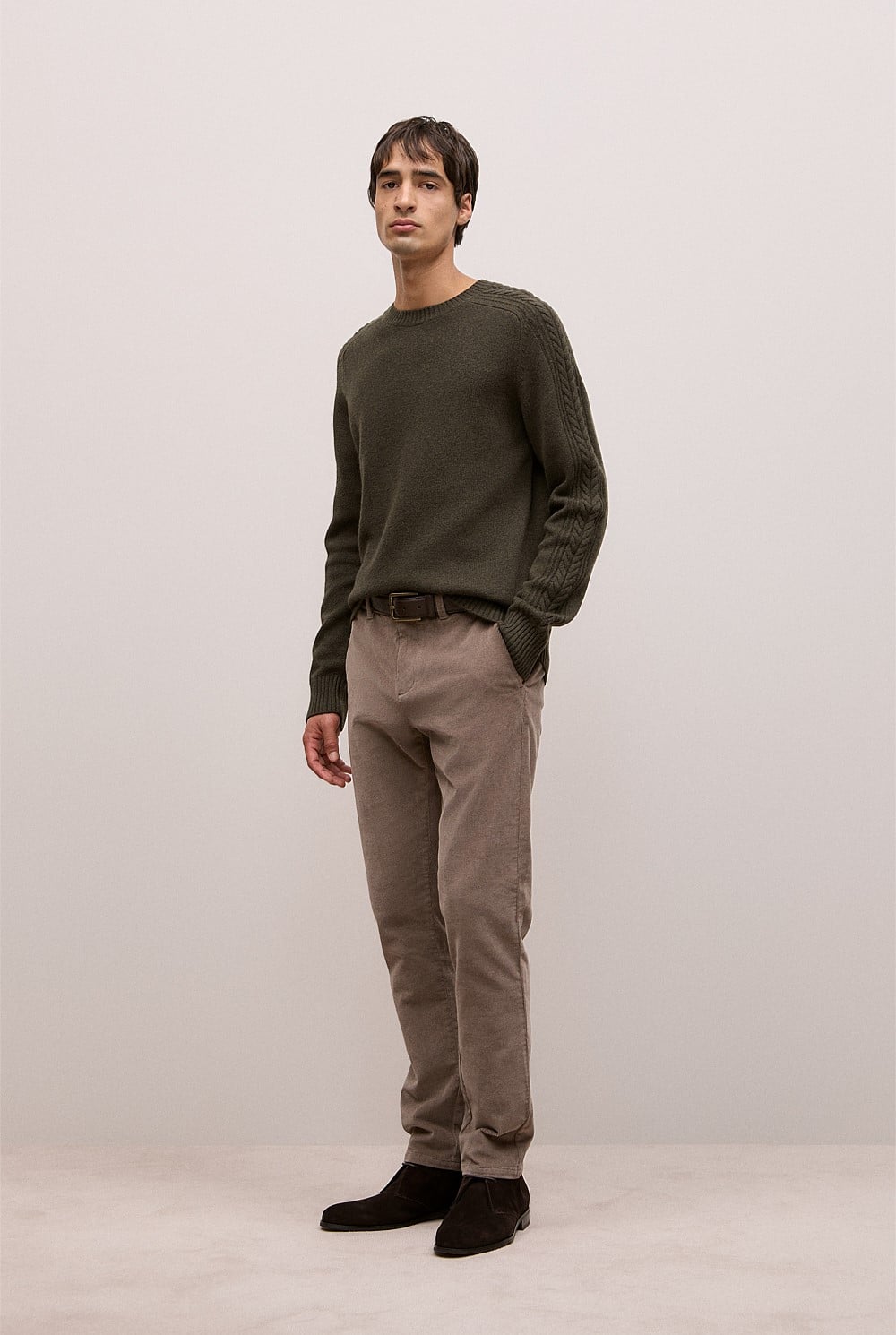 Merino Cable Detail Crew