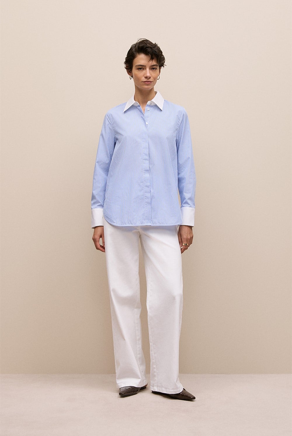 Jacquard Stripe Contrast Shirt
