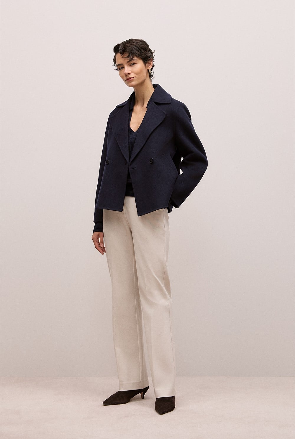 Double Faced Wool Peacoat