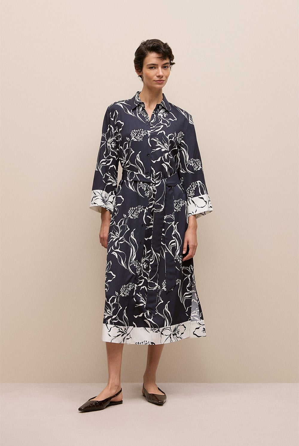 Iluna Spliced Shirt Dress