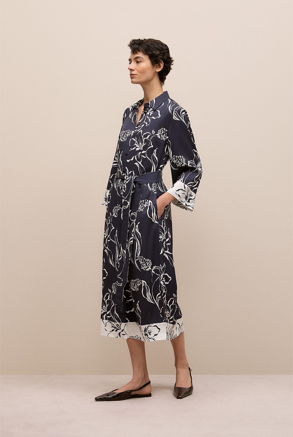 Iluna Spliced Shirt Dress