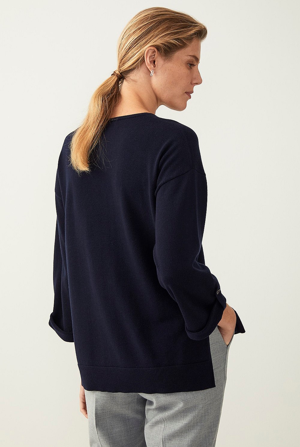 Wool Blend Tab Sleeve Knit