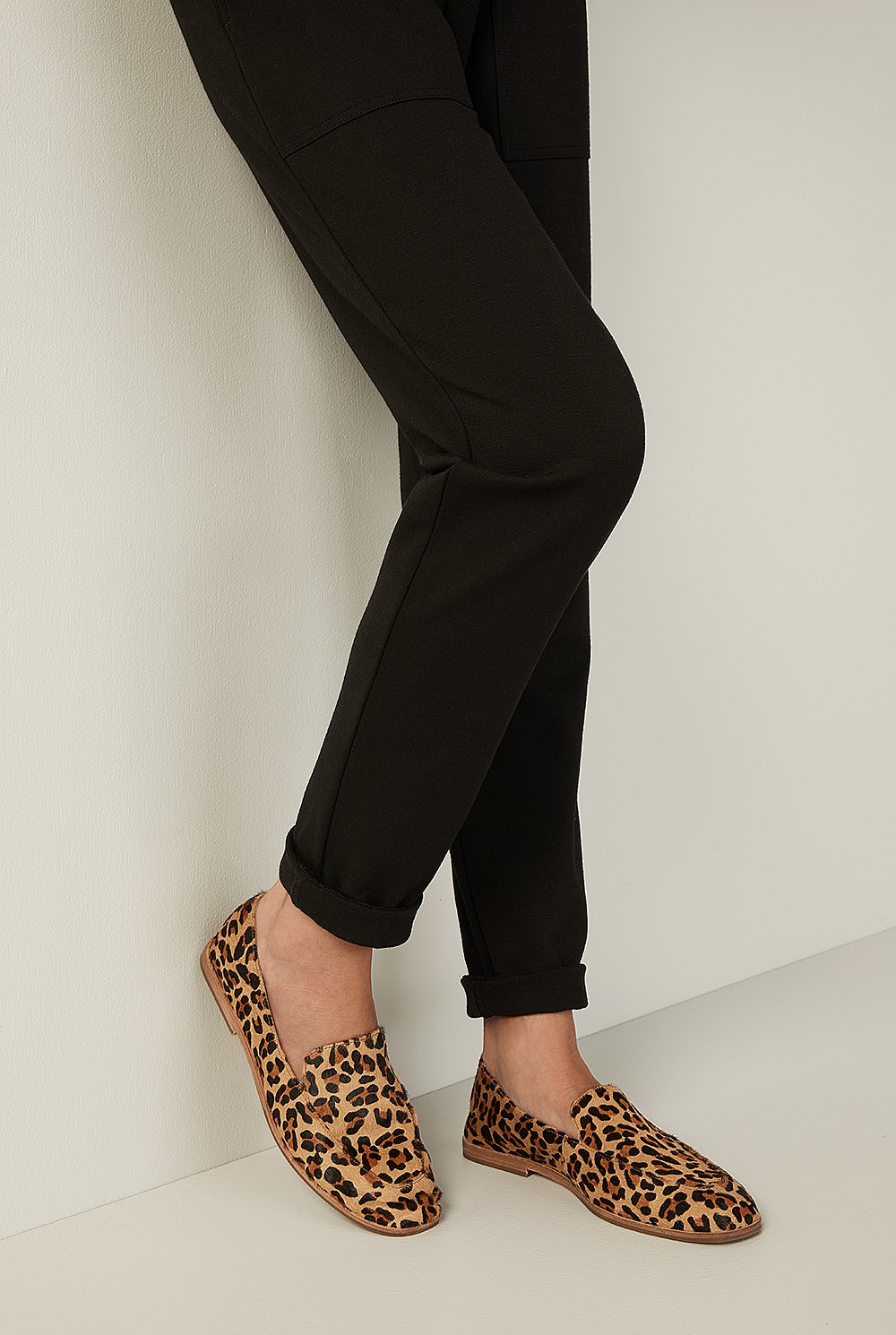 Leopard Print Leather Loafer