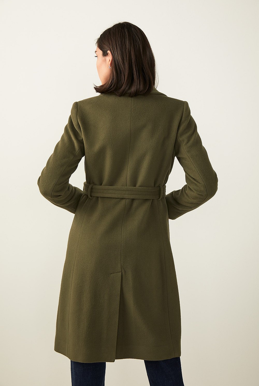 Funnel Neck Woollen Coat