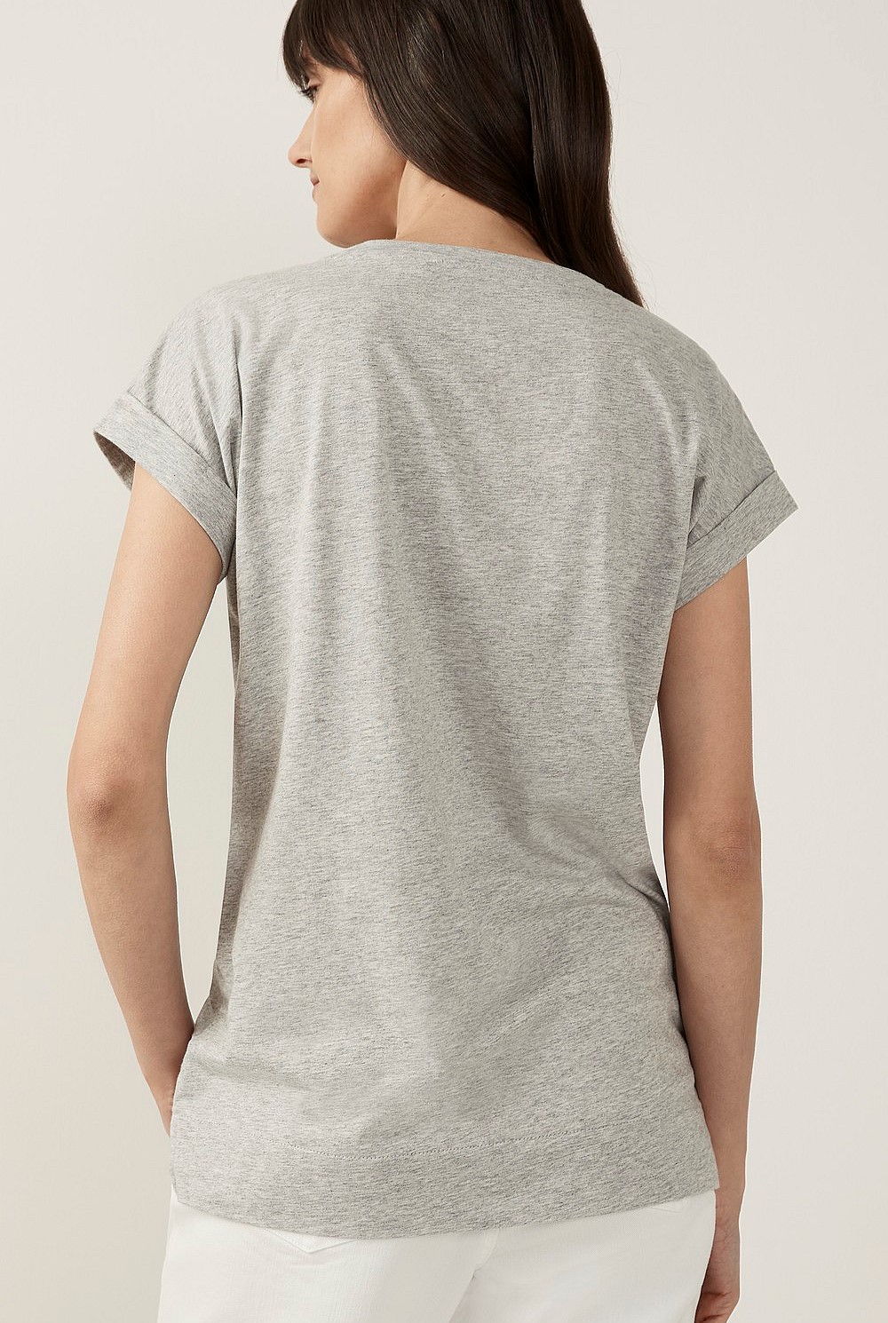 Pima Cotton Cuffed T-Shirt