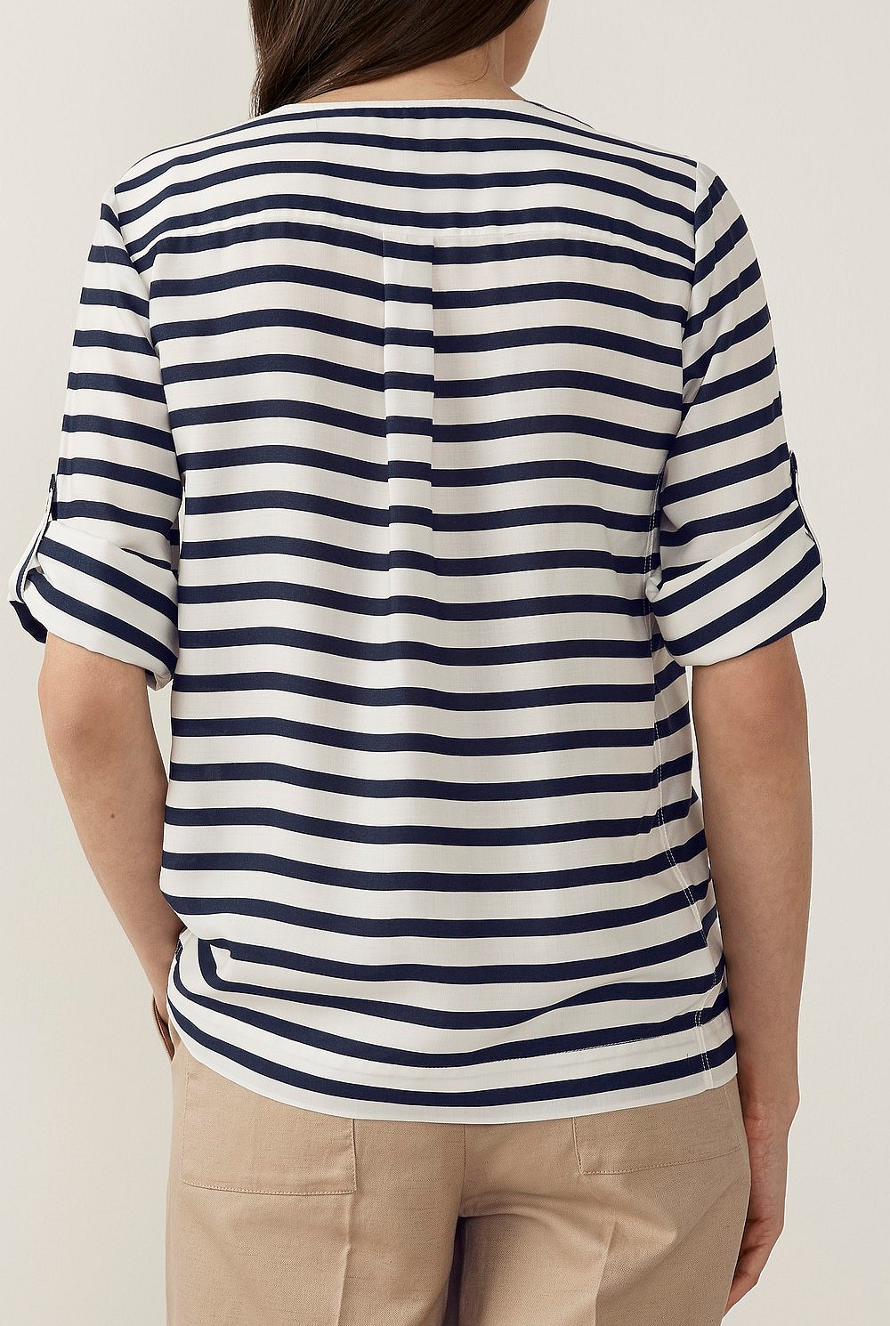 Modal Striped V-Neck Top