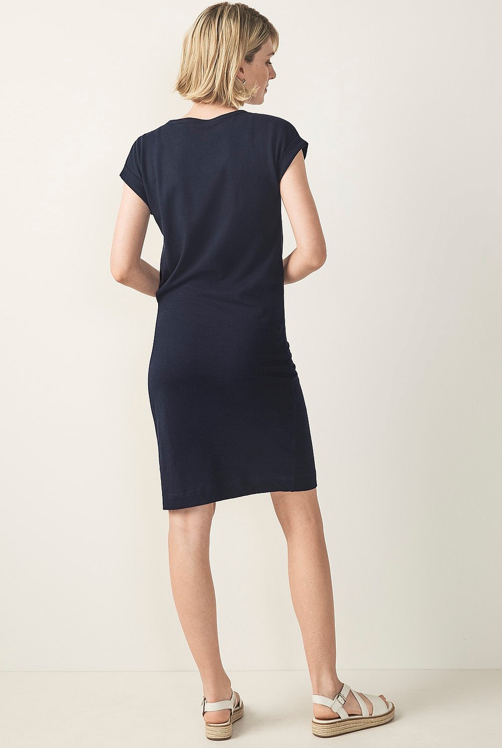 Cotton Linen Tie Front Dress