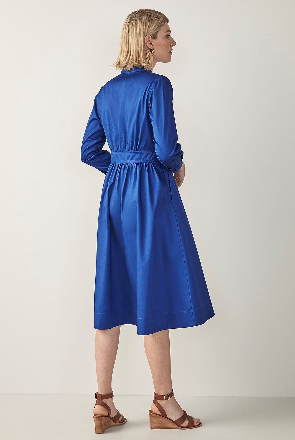 Cotton Sateen Shirt Dress