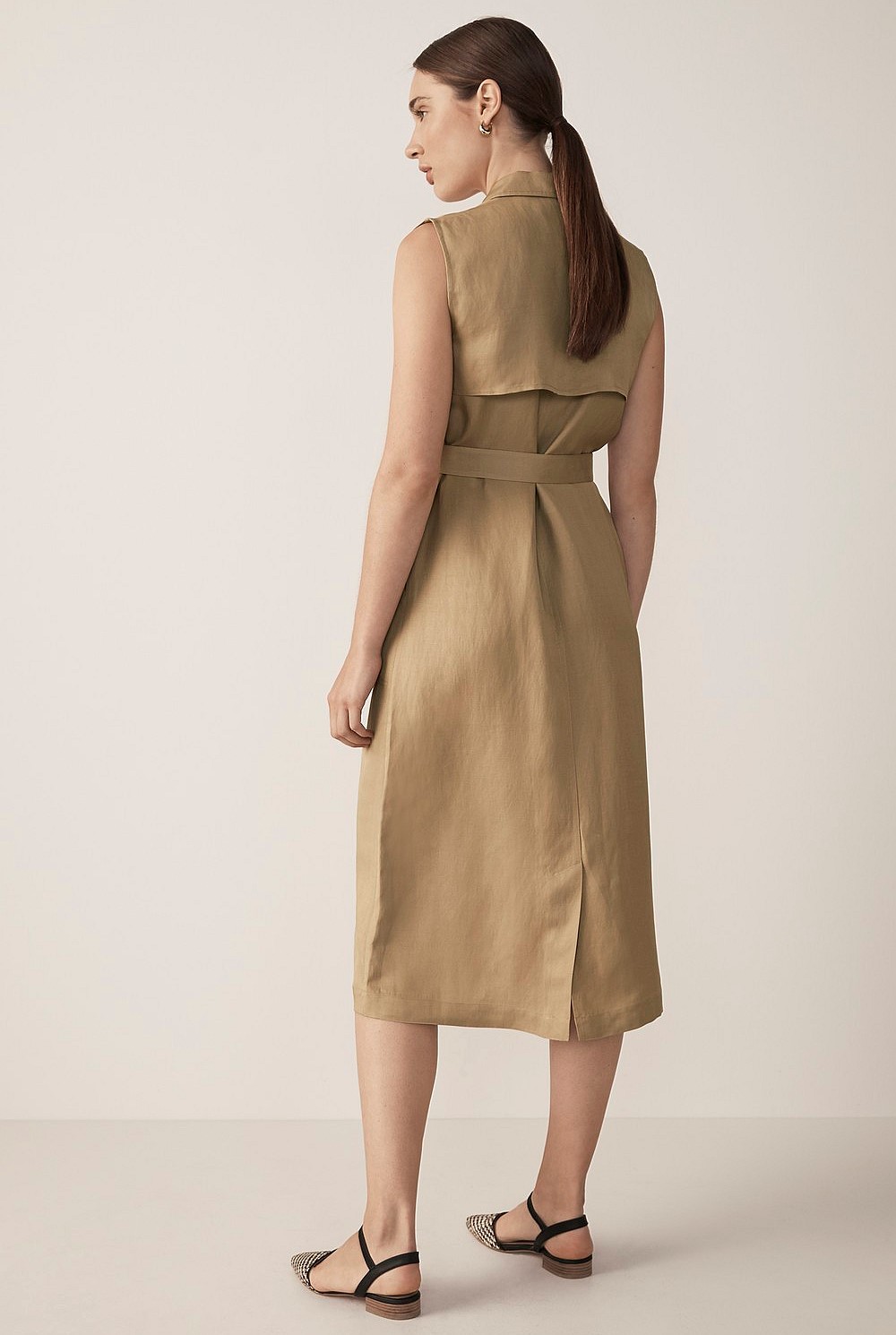 Utility Sleeveless Shirt Dress