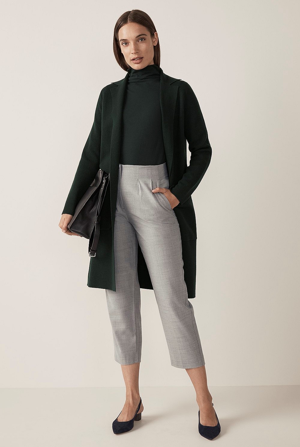 Wool Blend Knit Coat