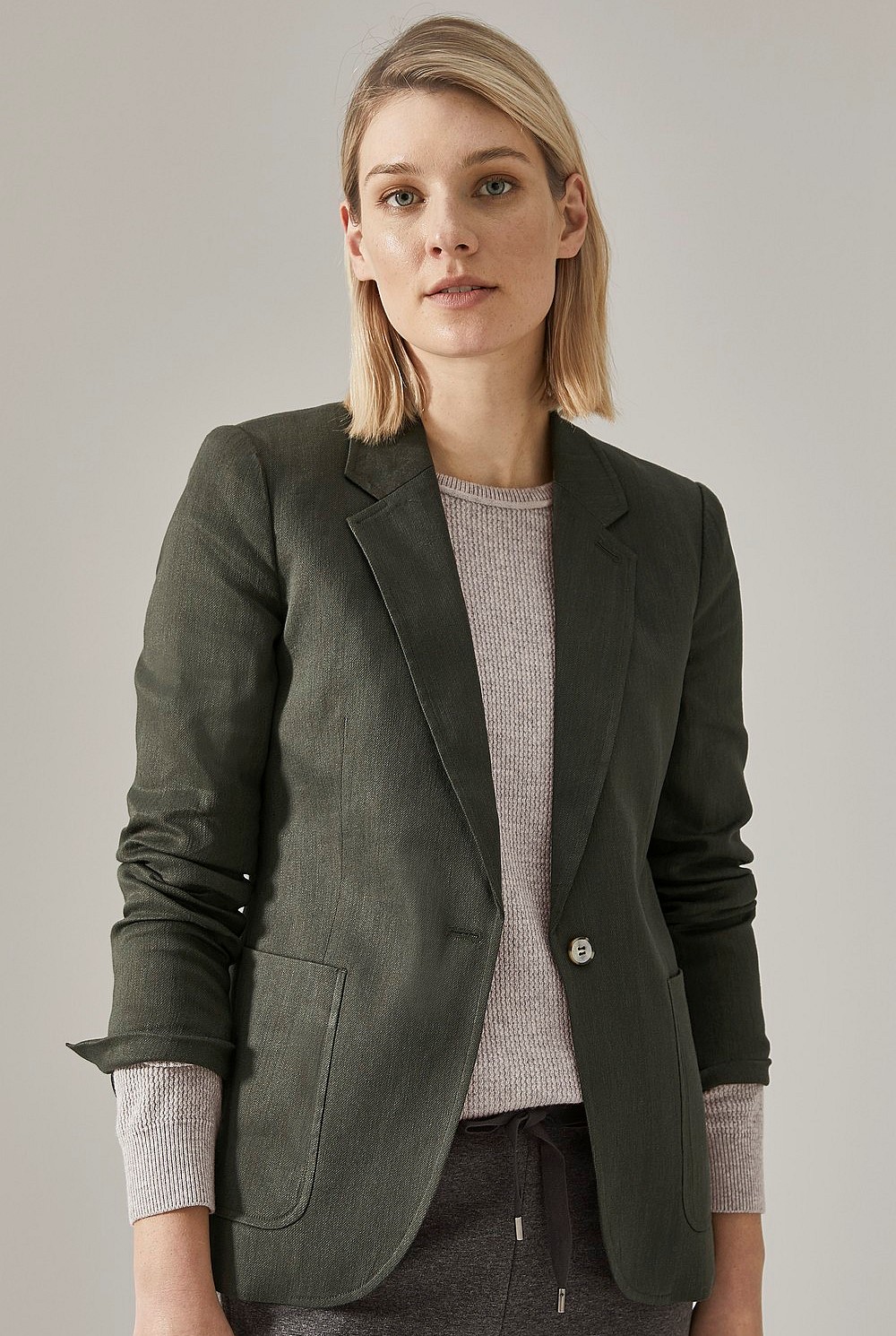 Stretch Linen Cotton Blazer