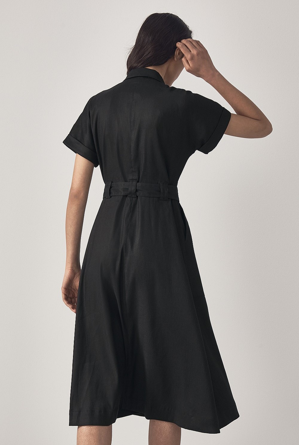 Stretch Linen Wrap Dress