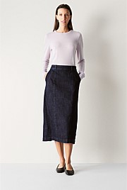 Denim Pintuck Skirt