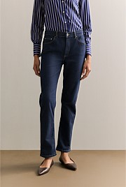 Mid Rise Straight Leg Jean