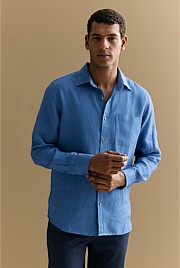 Regular Fit Delave Linen Long Sleeve Shirt