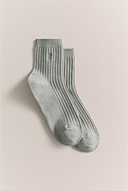 Ribbed 3/4 Crew Sock