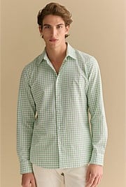 Tailored Fit Cotton Poplin Gingham Shirt