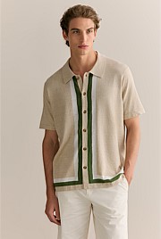 Linen Cotton Graphic Knit Shirt