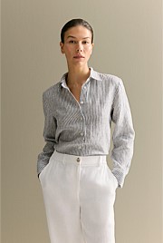 Yarn Dyed Linen Stripe Shirt