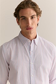 Regular Fit Cotton Seersucker Stripe Shirt