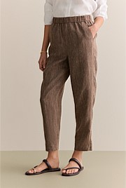 Linen End On End Stripe Pull On Pant